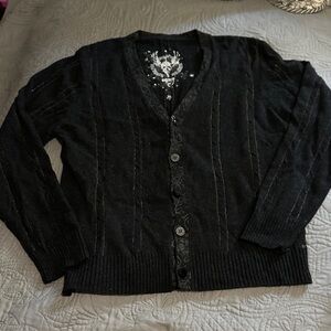 Ringspun Men's Crocker Charcoal Cardigan Sweater NWT